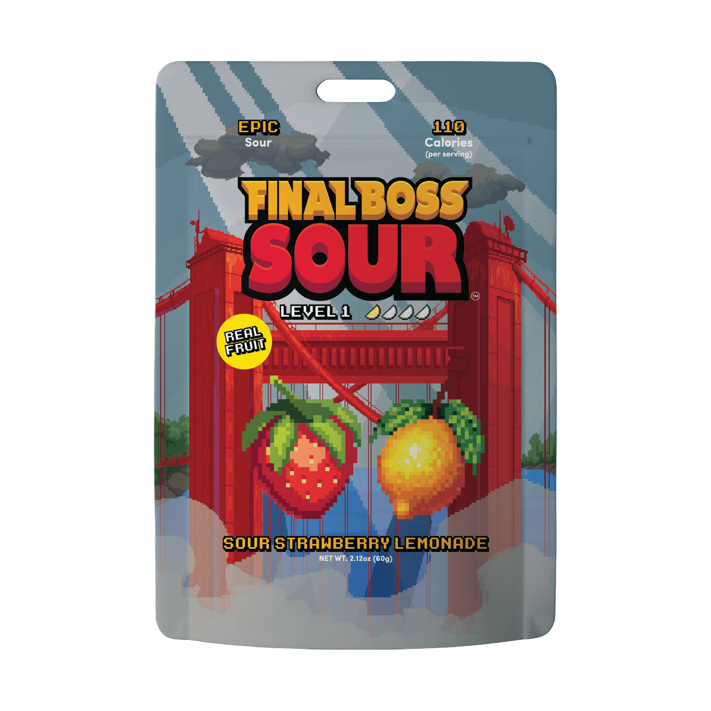 Final Boss Sour Level 1 Strawberry Lemonade Dried Fruit Snack
