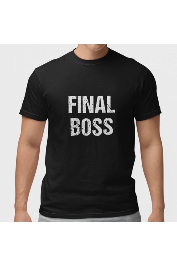 Final Boss T Shirt Funny Dad Gift Vintage Style Graphic Tee Unisex