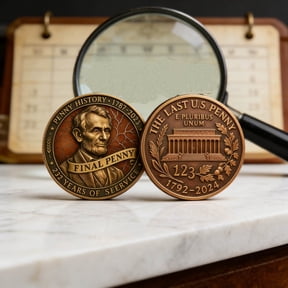 Final Cent Commemorative Keepsake Decorations, Nostalgic Historical Collectible Keepsake Ornaments, Retro Room Showcase Decoration, 1.6Inches