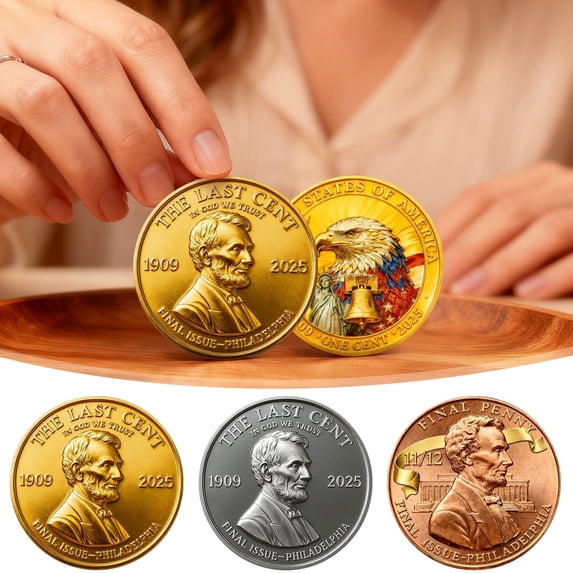 Final Cent Commemorative Keepsake Decorations, Nostalgic Historical Collectible Keepsake Ornaments, Retro Room Showcase Decoration, 1.6Inches