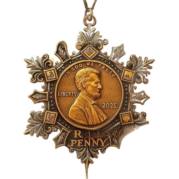Final Cent Penny Memorial Snowflake Ornament Historical Commemorative Ornament for US Penny Era Nostalgic Collector Gift