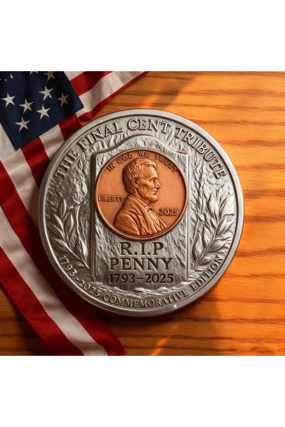 Final Cent Tribute Coin Collection Ornament – Commemorative 2025 Penny Coin, Historic Memorial for Cent Legacy, Penny Tribute Coin Ornaments for Collectors and History Enthusiasts