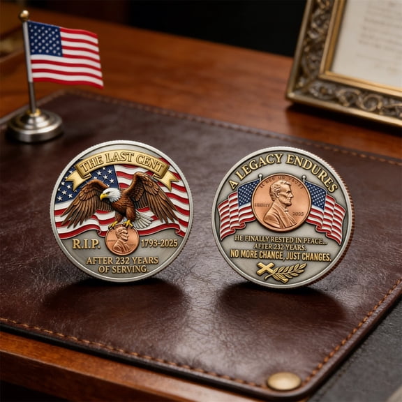 Final Cent Tribute Coin Collection Ornament – Commemorative 2025 Penny Coin, Historic Memorial for Cent Legacy, Penny Tribute Coin Ornaments for Collectors and History Enthusiasts