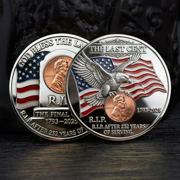 Final Cent Tribute Coin Collection Ornament – Commemorative 2025 Penny Coin, Historic Memorial for Cent Legacy, Penny Tribute Coin Ornaments for Collectors and History Enthusiasts