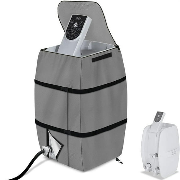 Final Clearance, Hot Tub Spa Heater Pump Cover, Water Heater Pump Cover with Zipper, Lazy Spa Accessories for Hot Tub, Insulated Spa Pump Cover for Outdoor Use | 100%Polyester, Gray