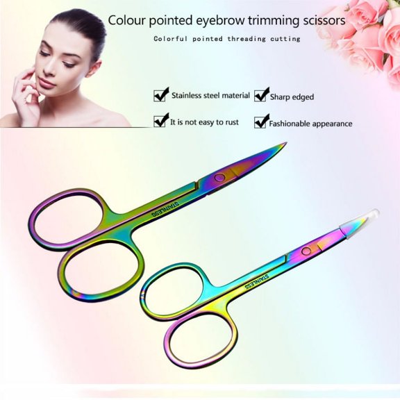 Final Clearance! Professional Grooming Scissors - Stainless Steel Professional Nail Scissors - Premium Small Scissors for Nose Hair, Mustache, Beard and Manicure with 3.5 Inch Curved Sharp Blades