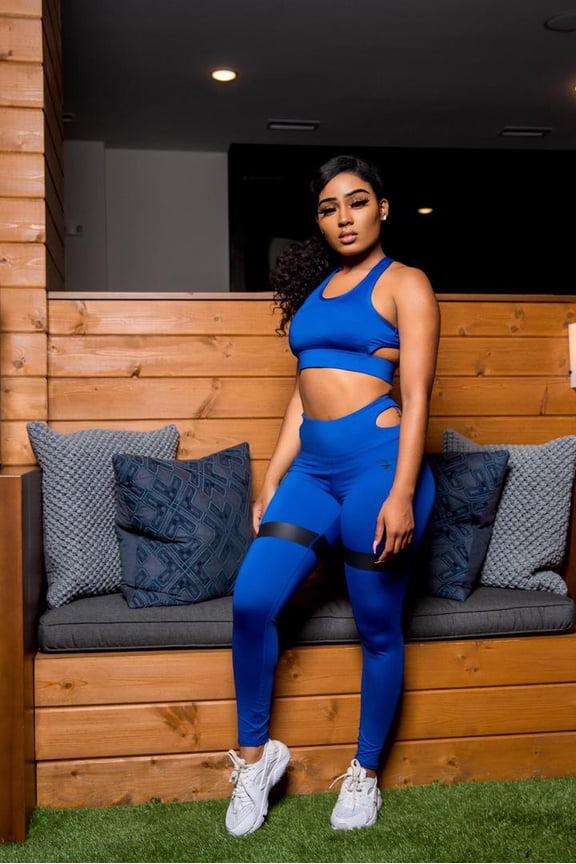 "Final Cut" 2 Piece Legging Set-Blue