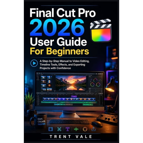 Final Cut Pro 2026 User Guide For Beginners: A Step-by-Step Manual to Video Editing, Timeline Tools, Effects, and Export, (Paperback)