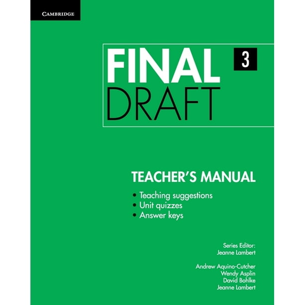 Final Draft Final Draft Level 3 Teacher's Manual (Paperback)