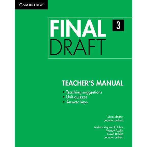 Final Draft Final Draft Level 3 Teacher's Manual, (Paperback)
