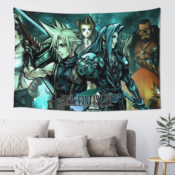 Final Fantas Vii Tapestry Wall Hanging Home Decoration Wall Blanket Dormitory Living Room Bedroom Backdrop Poster( 60x40inch)