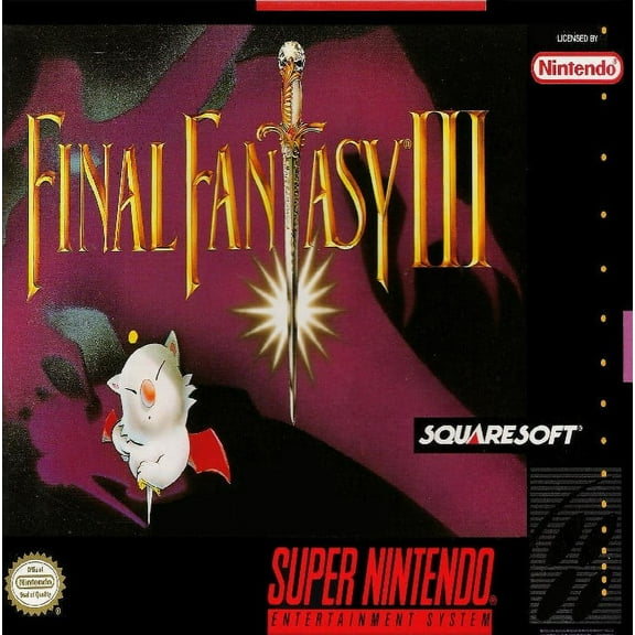 Restored Final Fantasy III Super Nintendo RPG Adventure Game,Parental Controls,RPG,Adventure,Puzzles