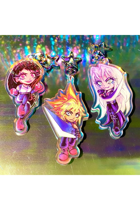 Final Fantasy VII (FF7) Rebirth Acrylic Charm Art / Cloud Strife Sephiroth Tifa (1 keychain)