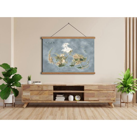 Final Fantasy VII Gaia World Map Vintage Gaming Room Cartography Art Version Beta, Unframed Poster