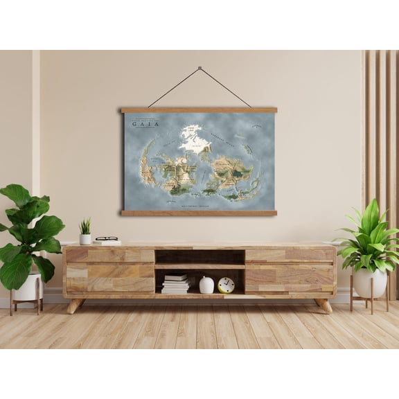 Final Fantasy VII Gaia World Map Vintage Gaming Room Cartography Art Version Beta, Unframed Poster
