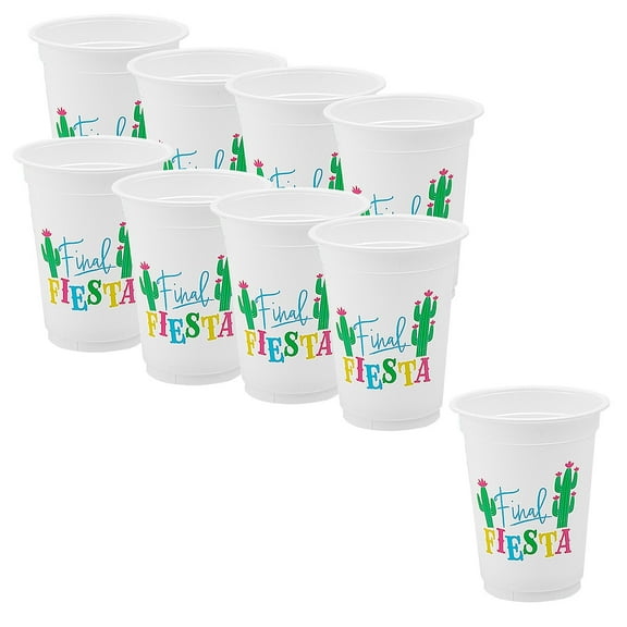 Final Fiesta Bachelorette Party BPA-Free Disposable Plastic Cups Bulk 100 Ct