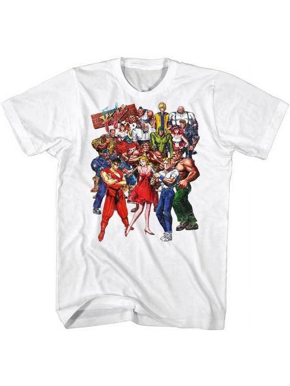 Final Fight Colorful Group Photo Major Players Capcom Video Game Men's T Shirt