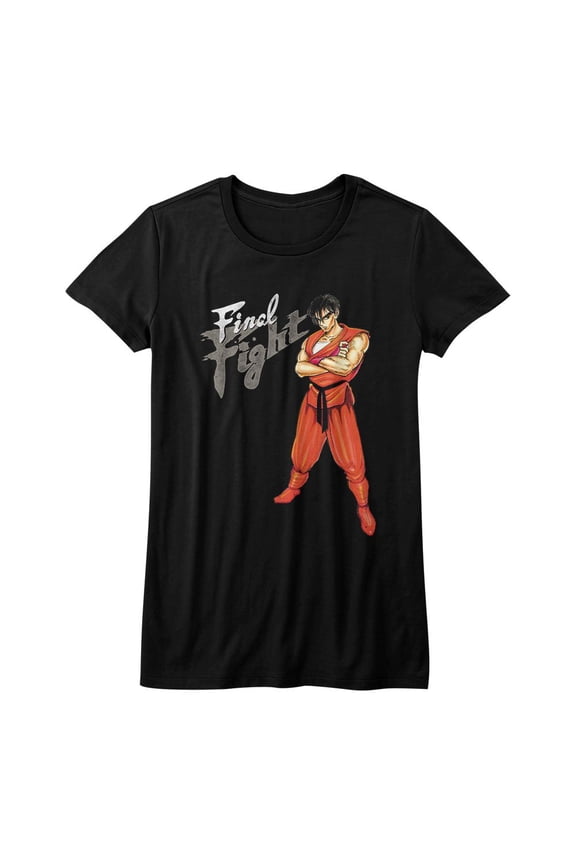 Final Fight Guy Black Junior Women's T-Shirt