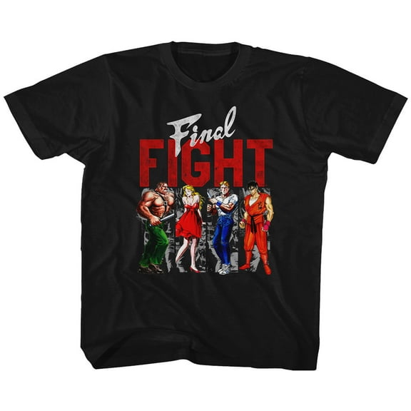 Final Fight Panels Black Youth T-Shirt