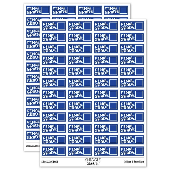 Final Grade Teacher Student School Sticker Set - Dark Blue - Gloss Finish - 1.25" Mini