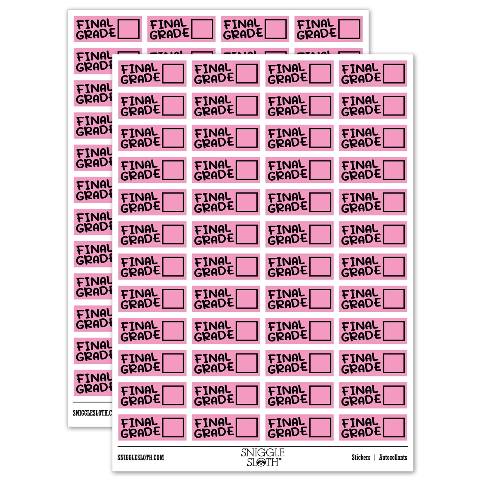 Final Note Sticker Final Grade Teacher Student School Sticker Set - Light Pink - Gloss ...