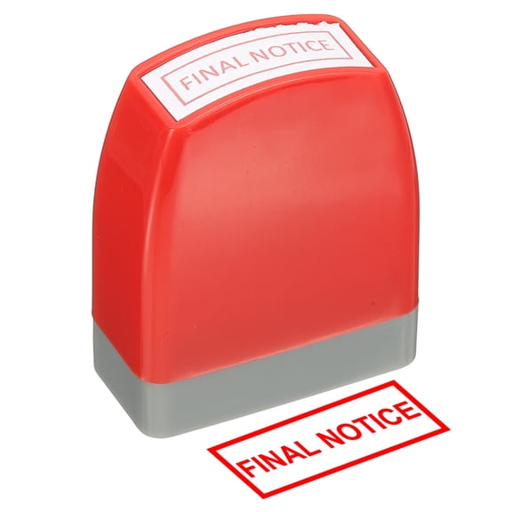 Final Notice Notice Stamp Self Inking, Red Ink Office Stamps Pre Inked Message Stamp Refillable Business Stamp, Red