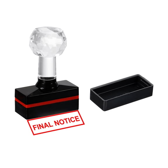 Uxcell Black Plastic Stamp Self Inking Red Ink Office Stamps Pre Inked Message Stamp 1.8'' x 0.8'' Final Notice