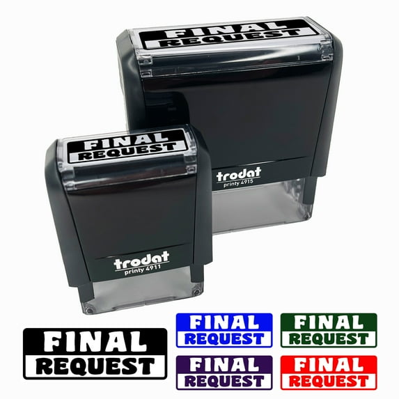 Final Request Bold Payment Self-Inking Rubber Stamp Ink Stamper for Business Office - Black Ink - Small 1-1/2 Inch