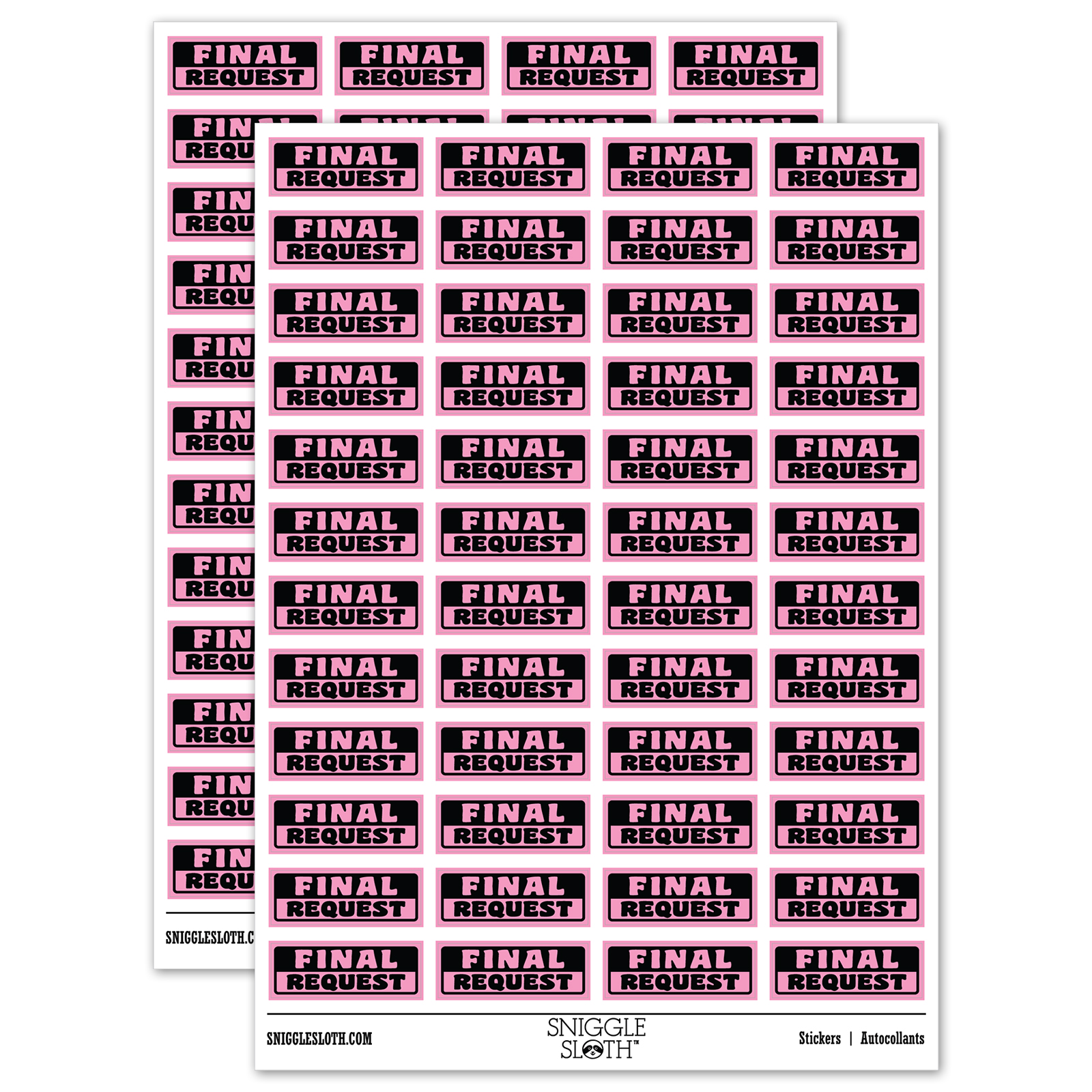 Final Request Bold Payment Sticker Set - Light Pink - Gloss Finish - 1. ...