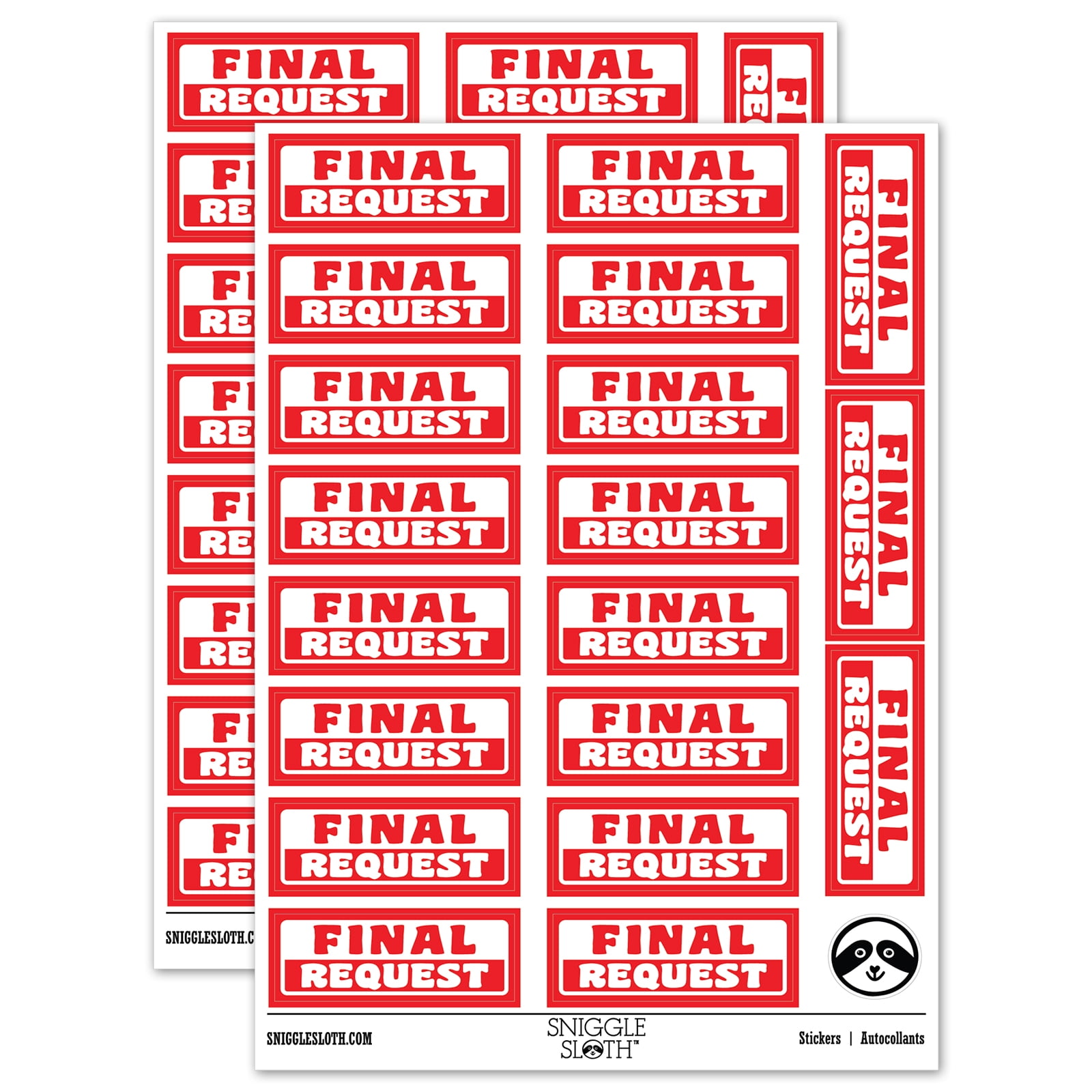 Requisition Sticker Final Request Bold Payment Sticker Set - Red - Gloss Finish - 2.00 ...