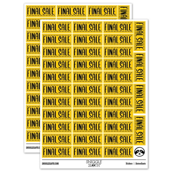 Final Sale Dotted Border Sticker Set - Yellow - Matte Finish - 1.5" Small