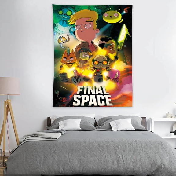 Final Space Flag Funny Tapestry Indoor Outdoor Wall Art Tapestry for Bedroom Teens Room Decoration Living Room Bedroom 30"×40"inch