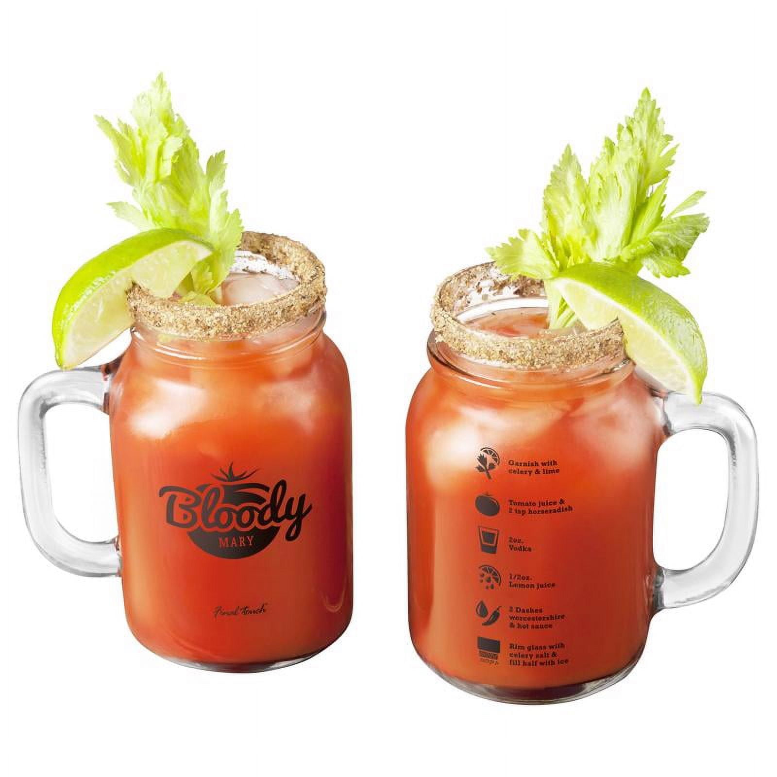 Final Touch 20 oz Clear Glass Mason Jar Set with Recipe Guide