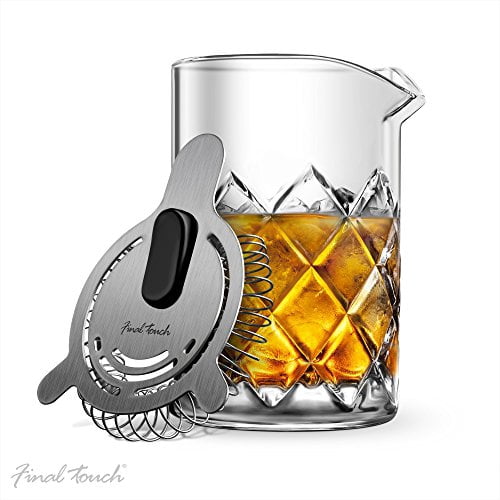 Final Touch 13.5-Oz. Mixing Pitcher with a Hawthorne Strainer