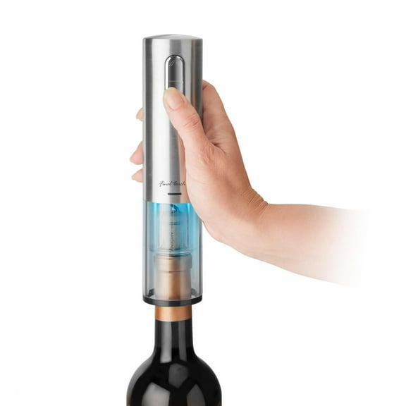 Final Touch Electric Corkscrew with Lithium-Ion Battery | Easy Cork Removal, USB Charging, LED Lights | Stainless Steel Wine Opener for Home and Parties (WO3032)