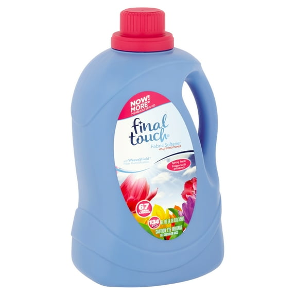 Final Touch Fabric Softener, Spring Fresh Scent, 67 Loads, 134 Oz Bottle, 4/Carton