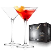 Final Touch Martini Glasses - Set of 2 Lead-Free Crystal - DuraShield Titanium Reinforced   Handcrafted LFG2212