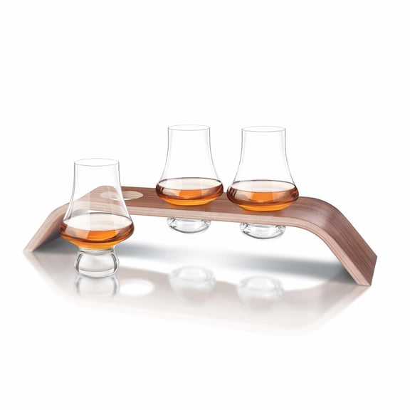 Final Touch Whiskey Flight Tasting Crystal Set of 3, Clear
