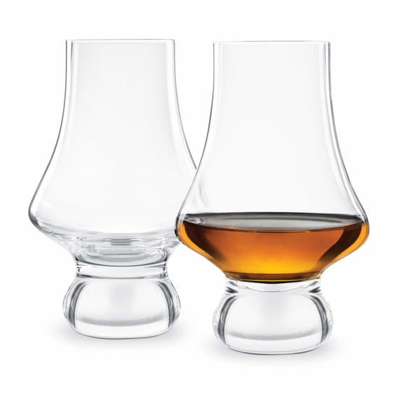 Final Touch Whiskey Tasting Glasses - Set of 2 Lead-Free Crystal Glasses - DuraShield Titanium Reinforced Handcrafted (LFG4122)