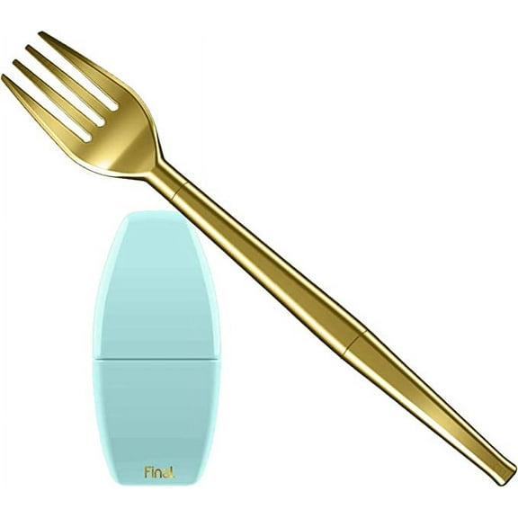 FinalFork: Teal Case, Gold Fork