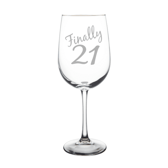 C&M Personal Gifts 19 oz Finally 21 Birthday Wine Glass - 21st Birthday Themed Gift