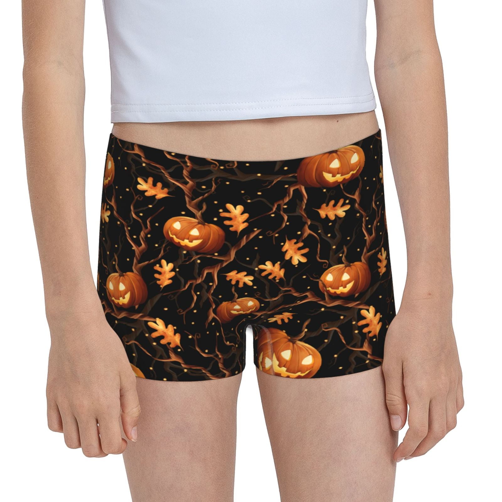Easygdp Halloween With Pumpkins Girls Hipster Cotton Underwear Little