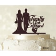 thumbnail image 1 of """Finally Got Engaged"" Wedding Cake Topper Brown Cake Topper Color Option Available 6""-7"" Inches Wide", 1 of 1