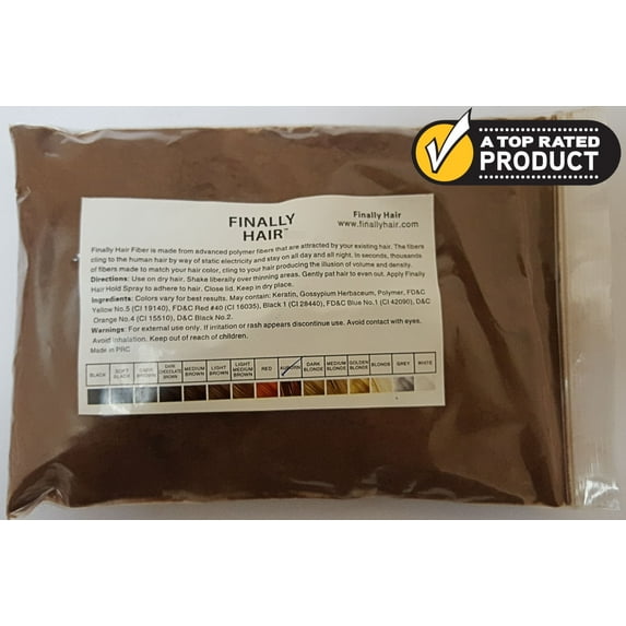 Finally Hair - Hair Fiber - Refill Bags - Auburn - 57G 2 Pack - 114 Gram (4oz) - 23 Colors
