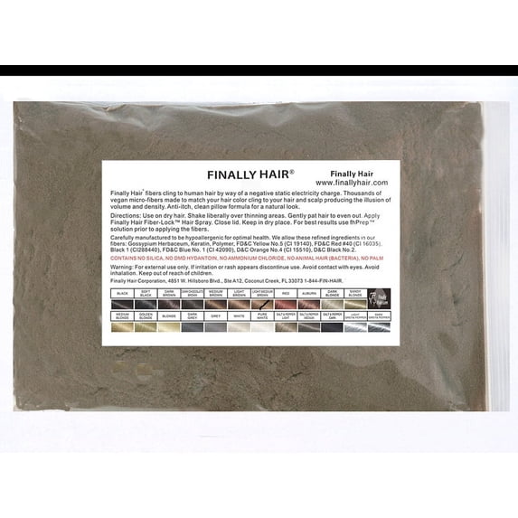 Finally Hair - Hair Fibers - Refill Bag - Light Medium Brown - 100 Gram (3.5 oz)