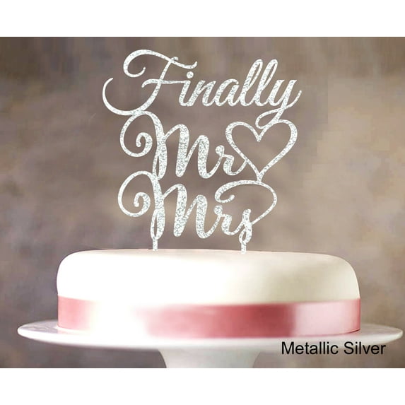 Finally Mr Mrs Wedding Cake Topper, by Printtoo