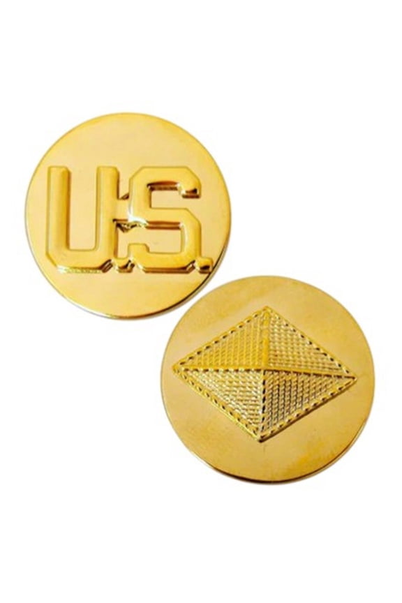 Finance Corps Branch Insignia Army Enlisted and US Collar Devices Pins Set, 1"D