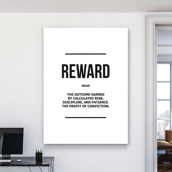 Finance Trader Reward Definition Typography For Office And Poster Unframed Paper Print