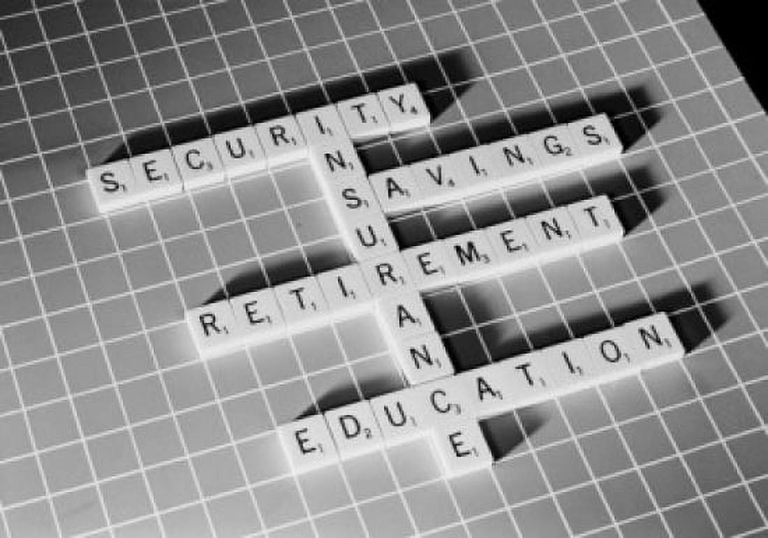 Finance related words spelled out on board game Canvas Art - (24 x 36)
