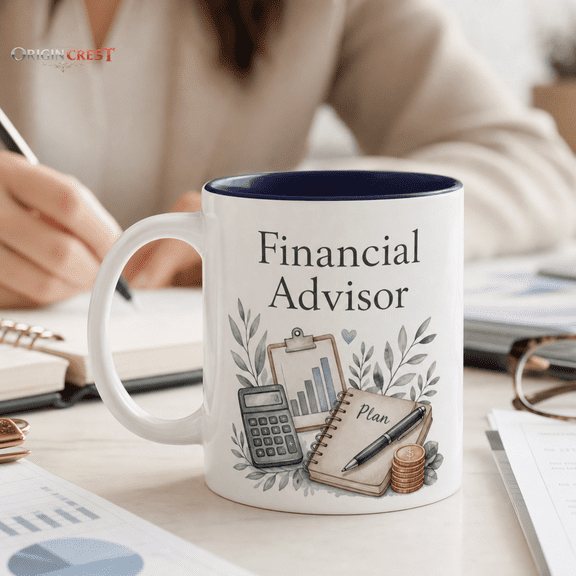 Financial Advisor Personalized Mug, Planner Coffee Cup Gift for Finance Professional